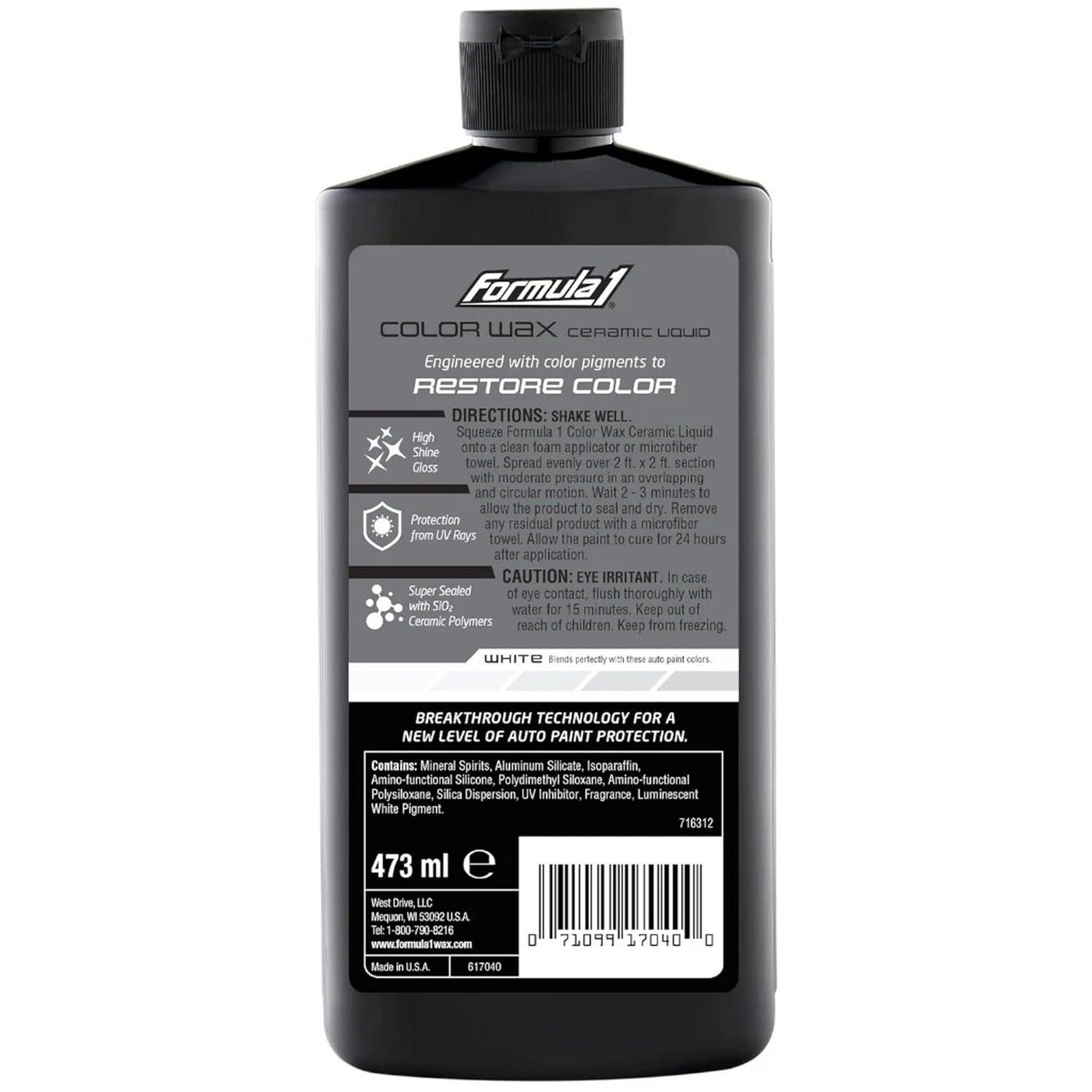 Formula 1 Ceramic Color Wax White 473ml