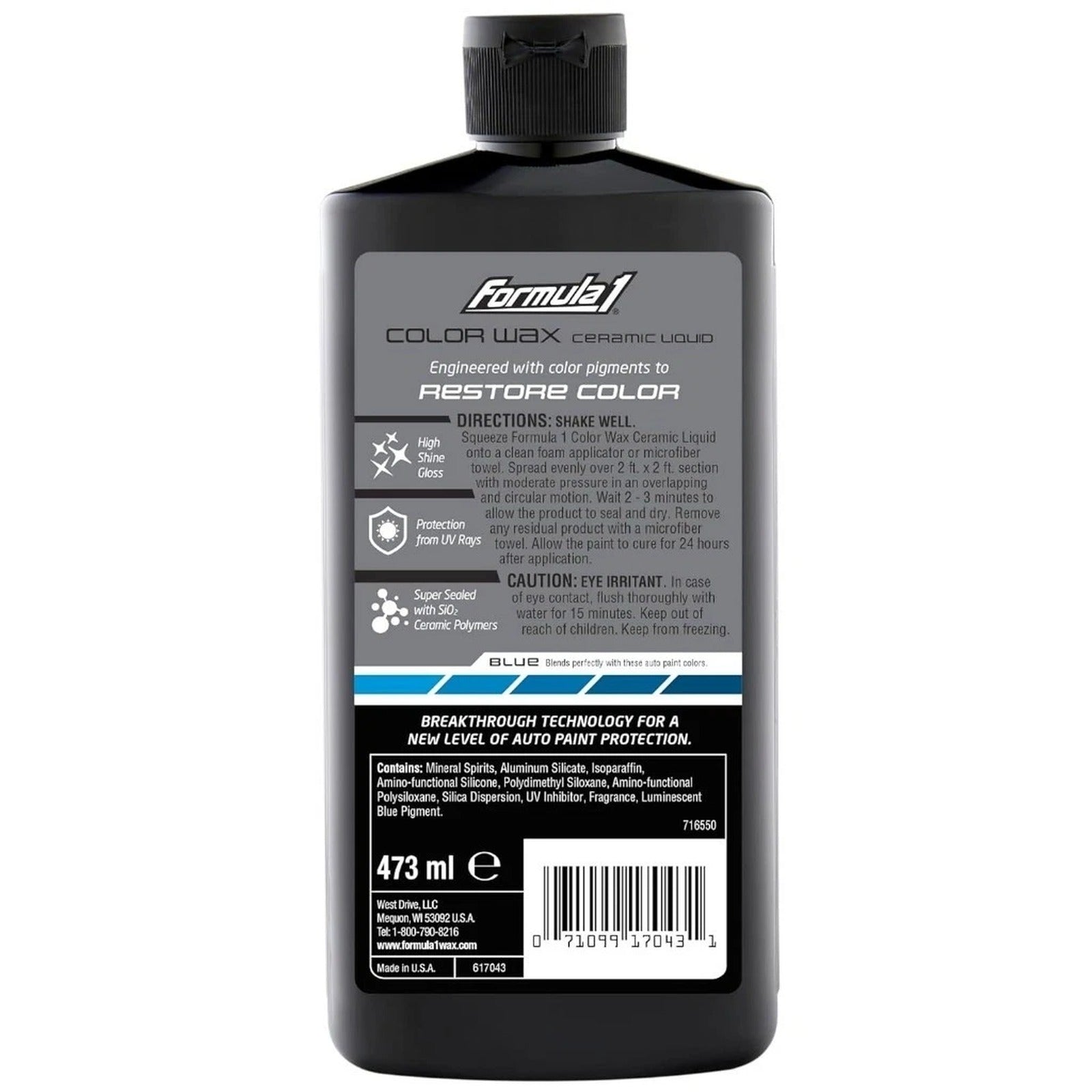 Formula 1 Ceramic Color Wax Blue 473ml