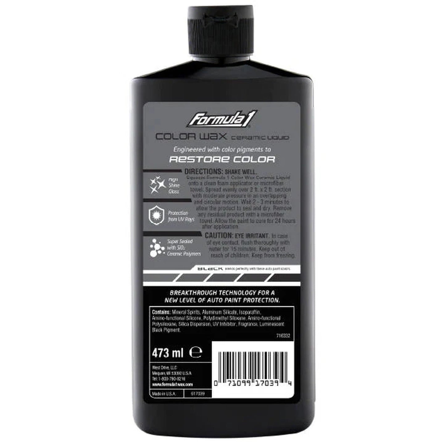 Formula 1 Ceramic Color Wax Black 473ml