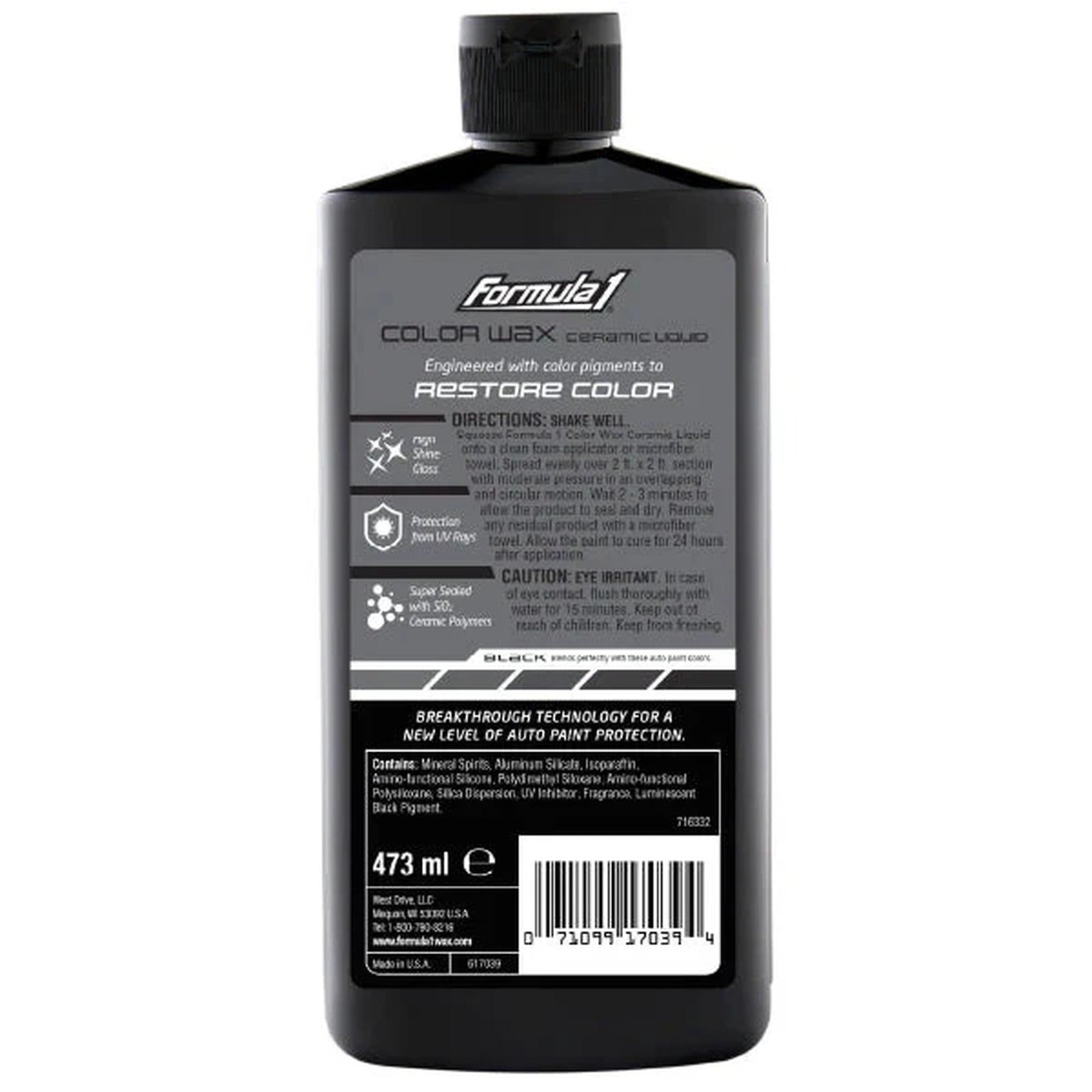 Formula 1 Ceramic Color Wax Black 473ml