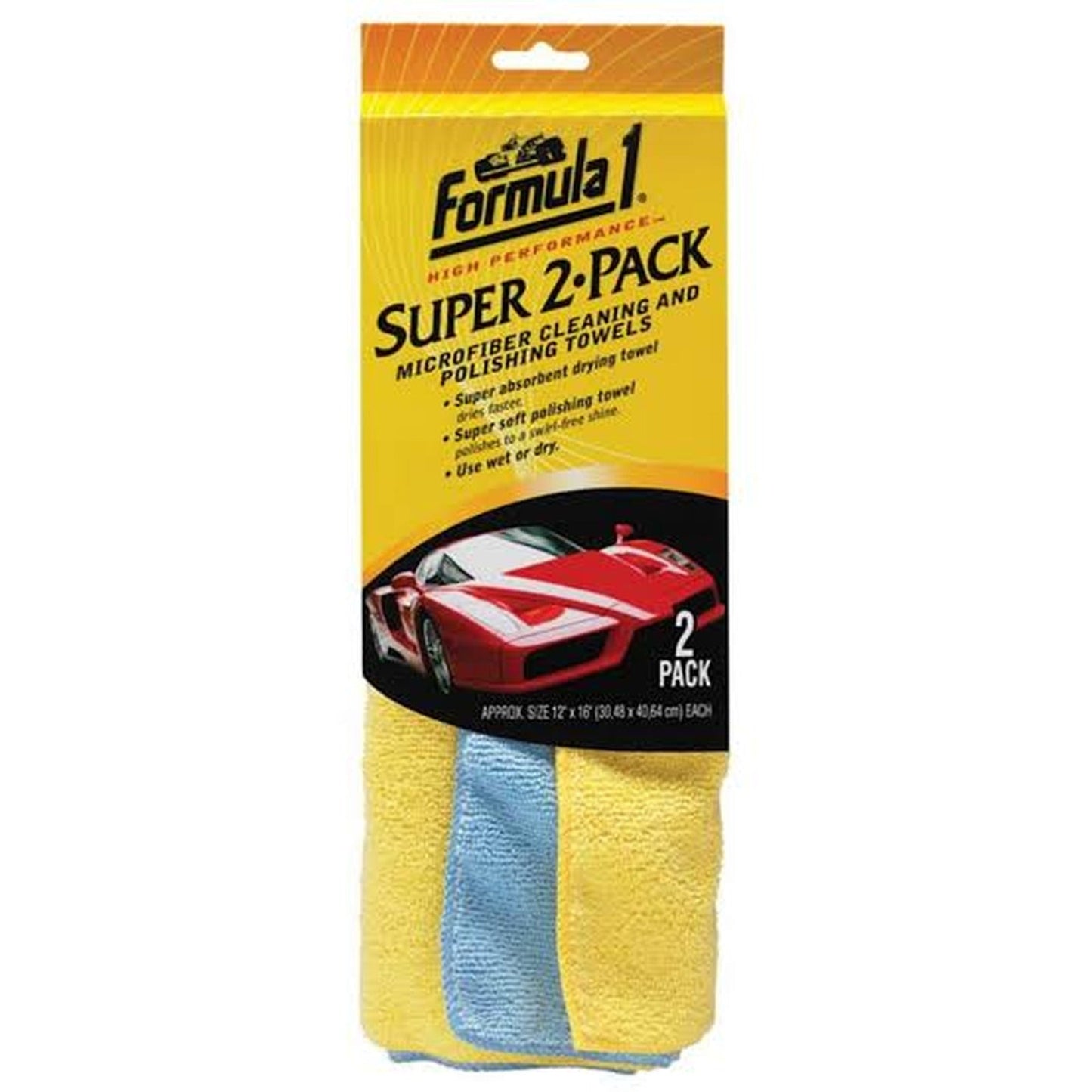 Formula 1 Super Absorbent Microfibre Clean/Polish Towels 2-Pack