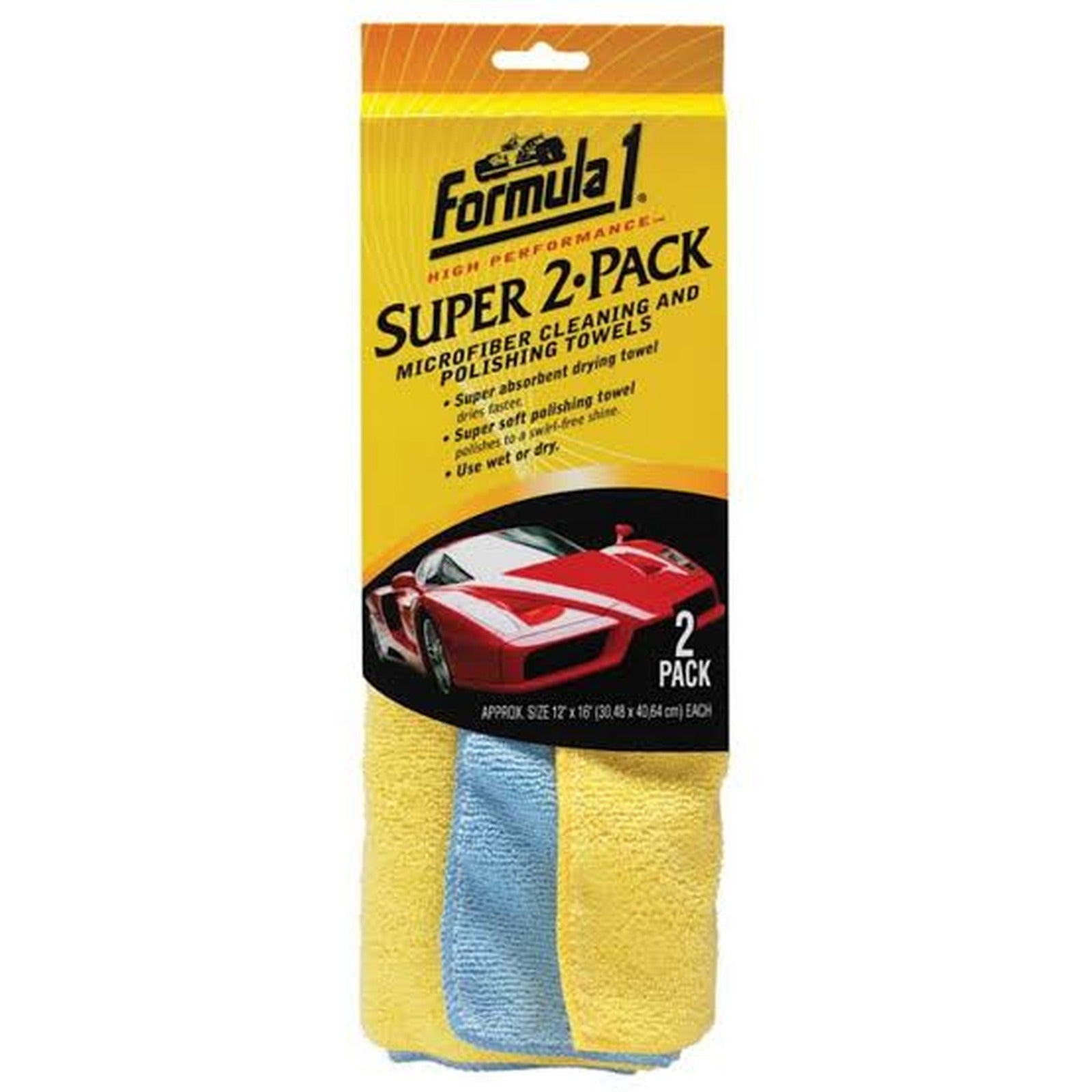Formula 1 Super Absorbent Microfibre Clean/Polish Towels 2-Pack