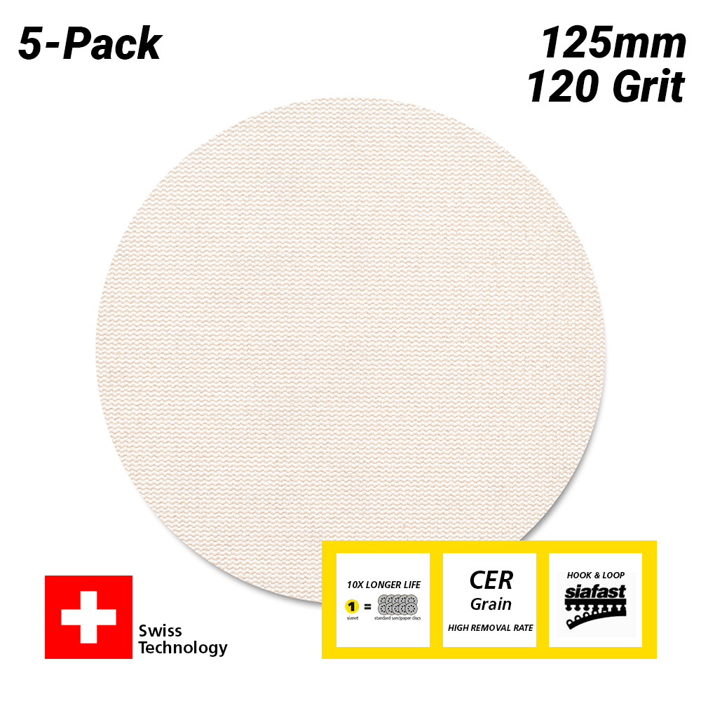 Sia Abrasives F03E02DD2K 5-Pack 125mm P120 Sanding Disc