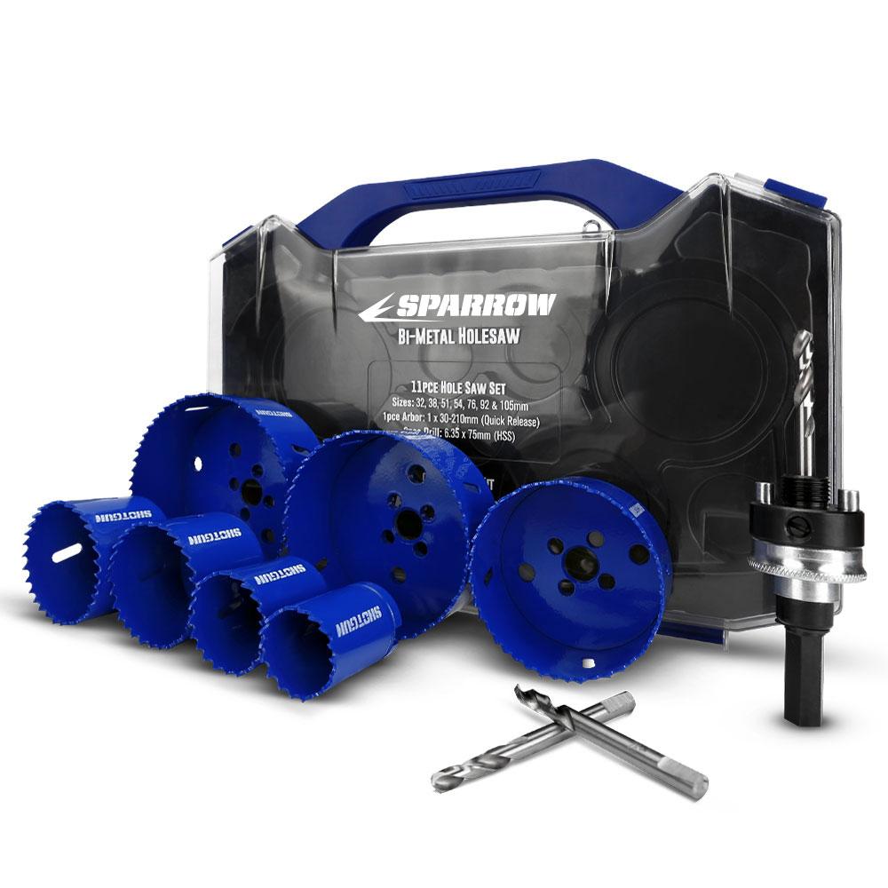Sparrow SC11HS 11pce Professional Grade Bi-Metal Holesaw Carpenters Kit