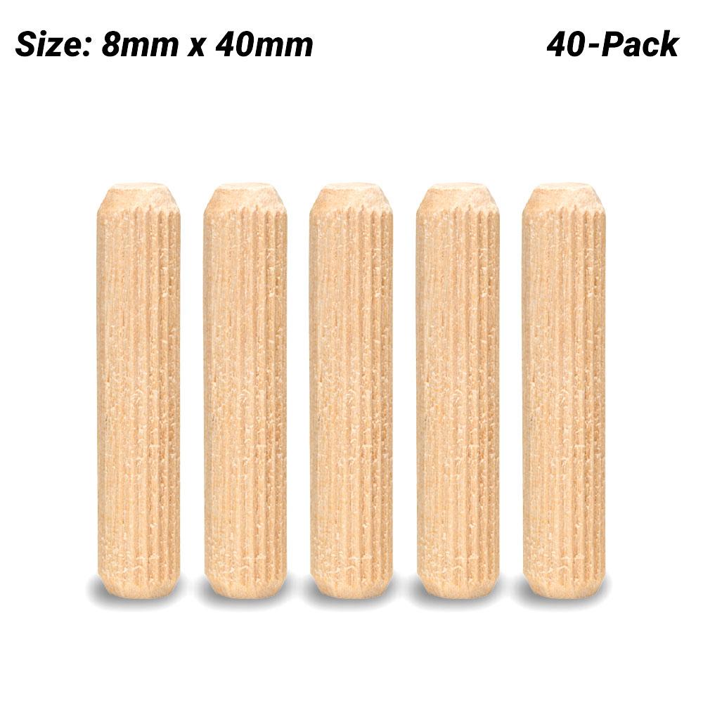 Bosch PSB DUEBEL 8-40 (2.607.000.446) 40pce 8mm x 40mm Profile Wooden Dowel for Rotary Drills & Drivers