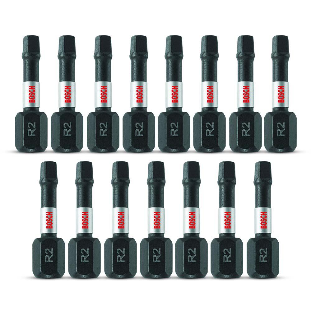 Bosch ITSQ2115 (2.610.039.556) 15-Pack Impact Tough 1/4" 25mm R2 Square Insert Screwdriver Bit
