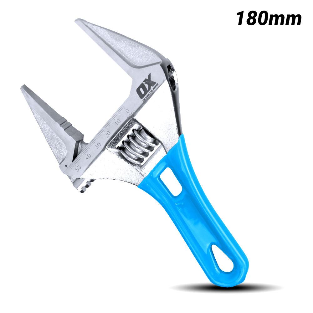 OX Tools OX-P560507 180mm (7") Extra Wide Jaw Adjustable Stubby Wrench