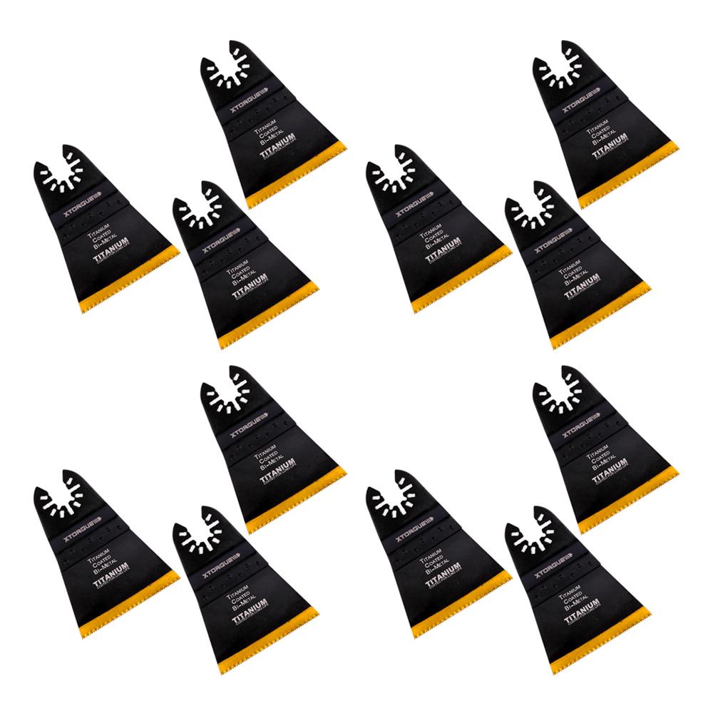 Xtorque X65T-4 65mm Bi-Metal Titanium Coated Plunge Cutting Multi Tool Blades - 12 Pack