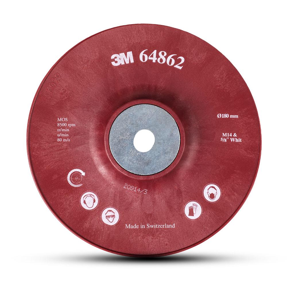 3M DE272923785 (64862               ) 180mm High Pressure Fibre Disc Ribbed Face Back Up Pads 64862