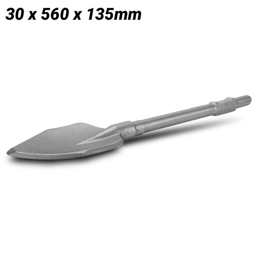 Techsmart T560HSC 560mm x 135mm 30mm Hex Shank Pointed Spade Chisel