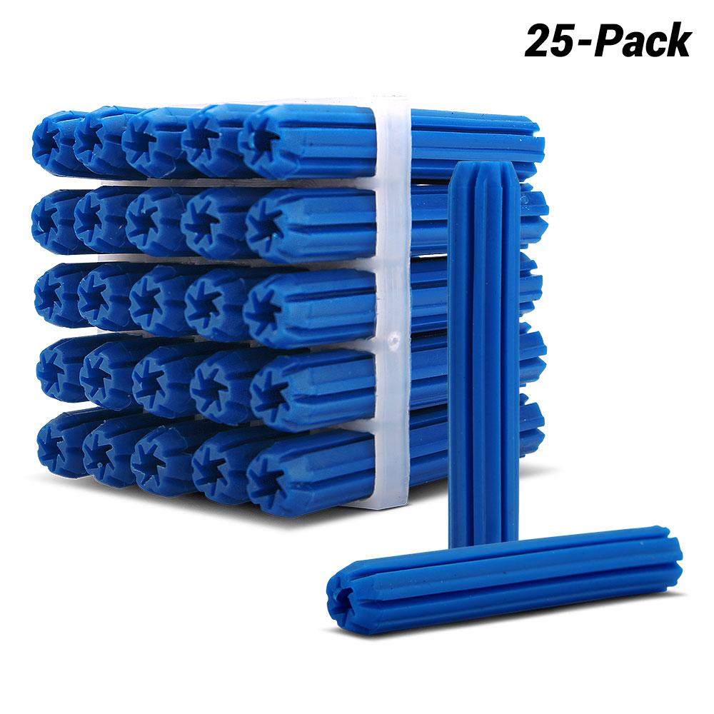 Fixed Fasteners F8050P 25-Pack 8 x 50mm Blue Wall Plugs
