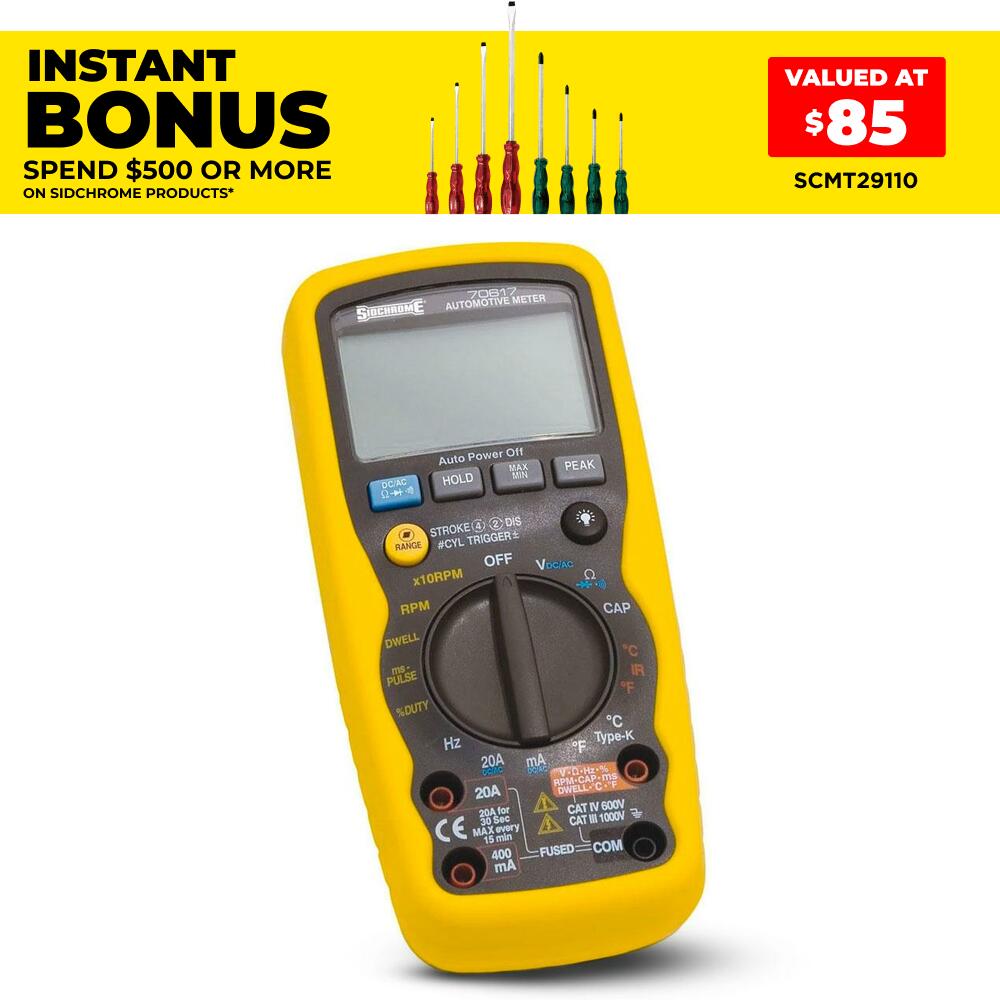Sidchrome SCMT70617 Digital Automotive Multimeter