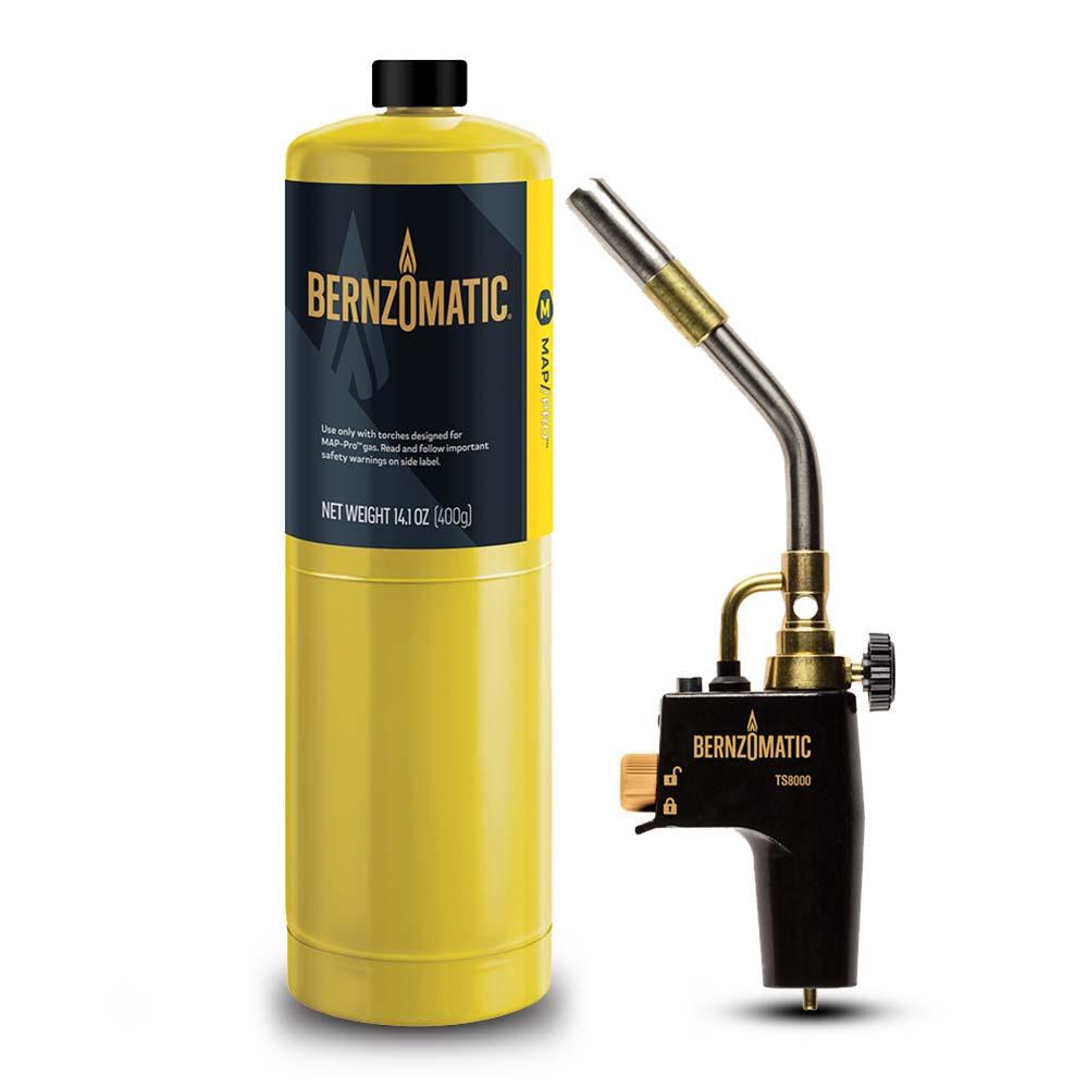 Bernzomatic TS8000TK 400g MAP-Pro Yellow Cylinder with High Intensity Trigger-Start Torch