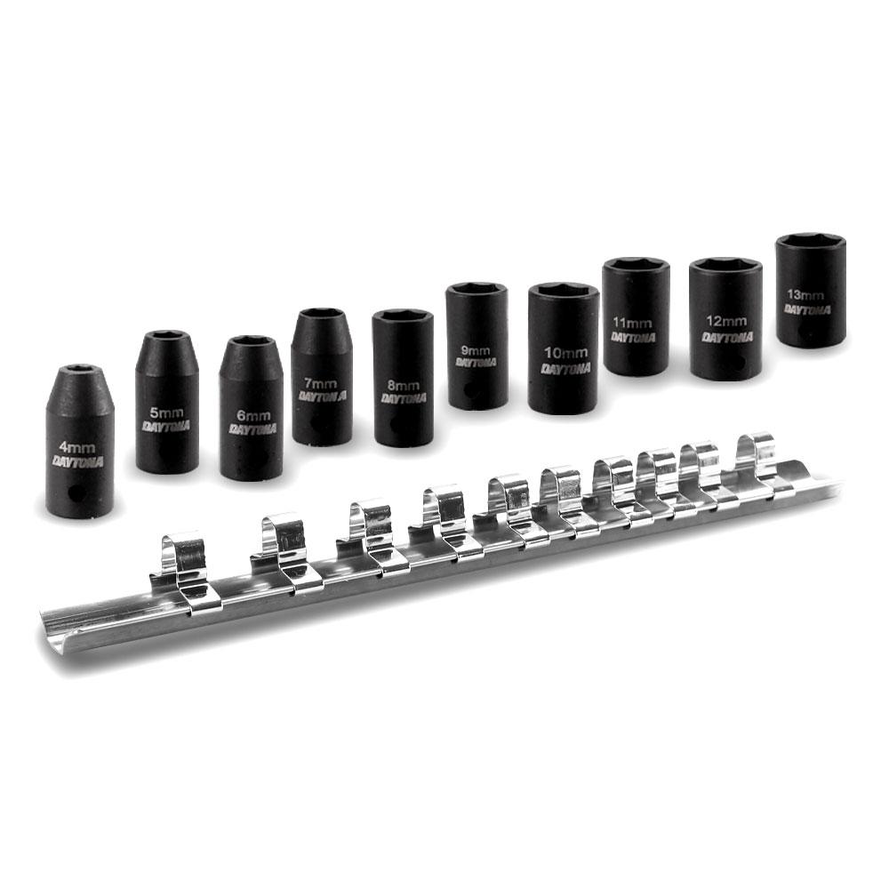Daytona DTW1014 10pce 1/4" Drive Thin Wall 4-13mm Metric Impact Socket Set