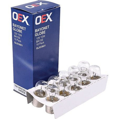 OEX R10W Bayonet BA15s Globe 12V 10W GLX23821