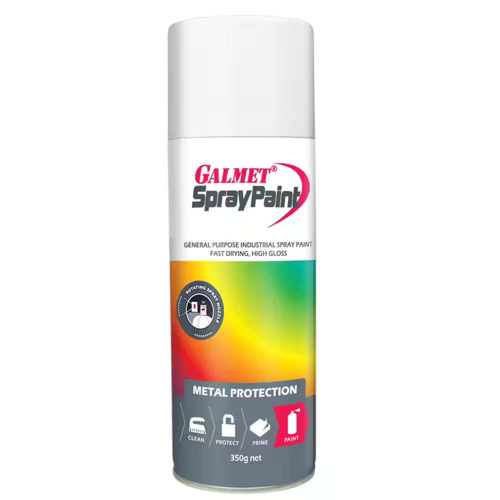 Galmet Spray Paint White High Gloss 350g GSPWA350