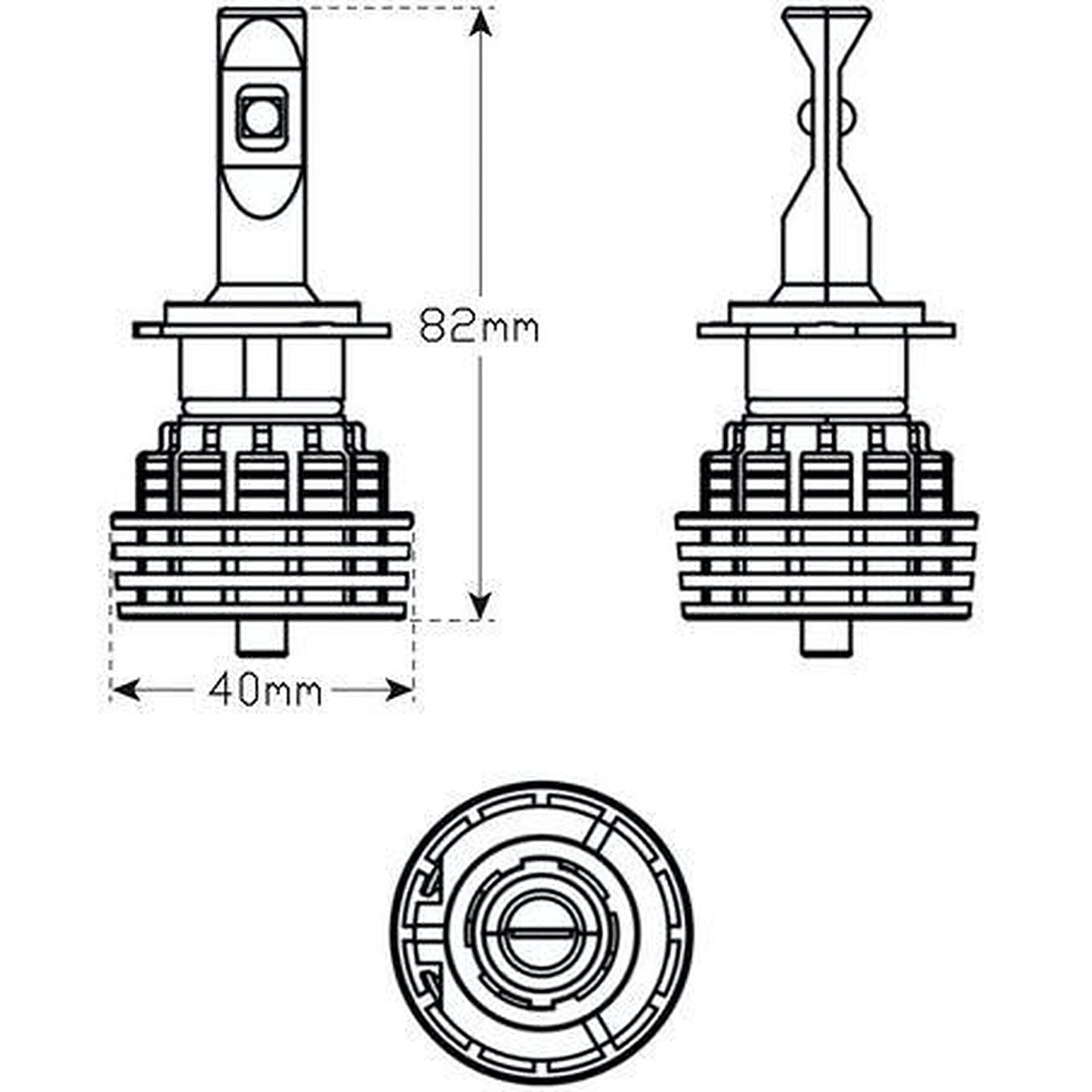 LED Autolamps 9/32V H7 LED Headlight Kit Single Beam H7-5000LM