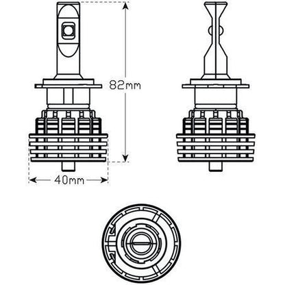 LED Autolamps 9/32V H7 LED Headlight Kit Single Beam H7-5000LM