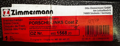 Zimmermann OE Coat Z Brake Rotor Front LEFT 298mm 460.1568.20