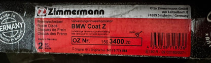 Zimmermann Coat Z Brake Rotor Front PAIR 150.3400.20
