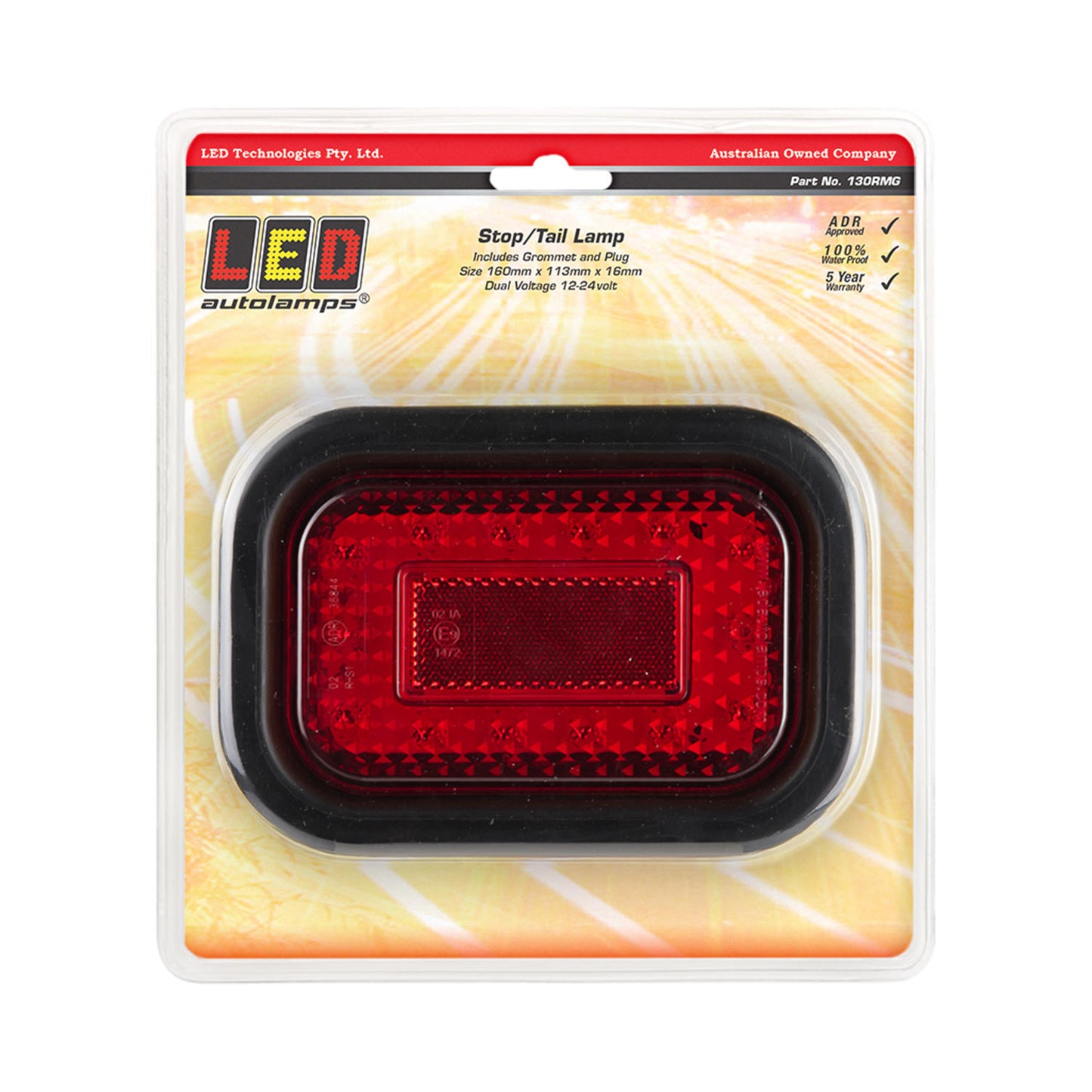 LED Autolamps Stop Light - 130RMG