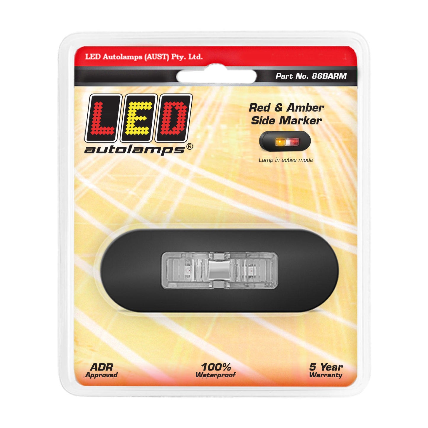LED Autolamps Amber/Red Side Marker Lamp - 86BARM