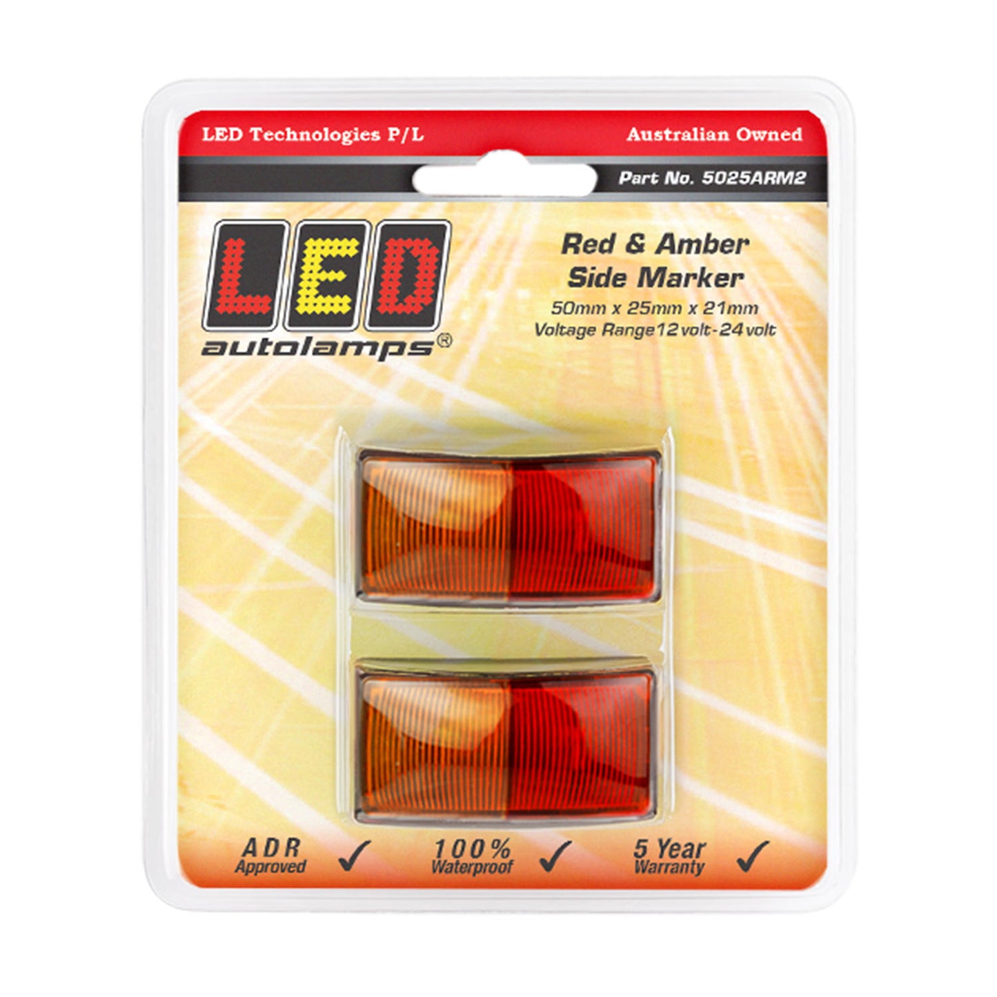 LED Autolamps Side Marker Light - 5025ARM2
