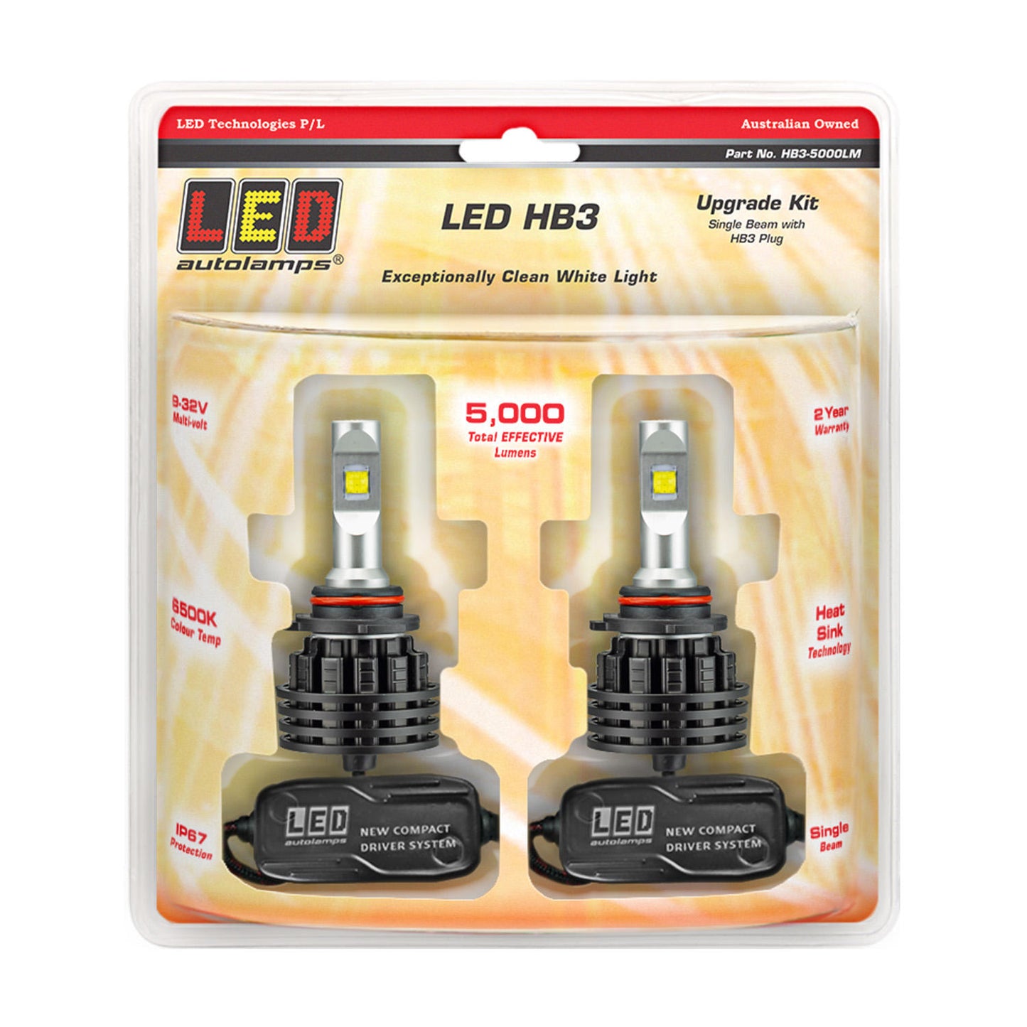 LED Autolamps Conversion Kit, bulb (headlight) - HB3-5000LM