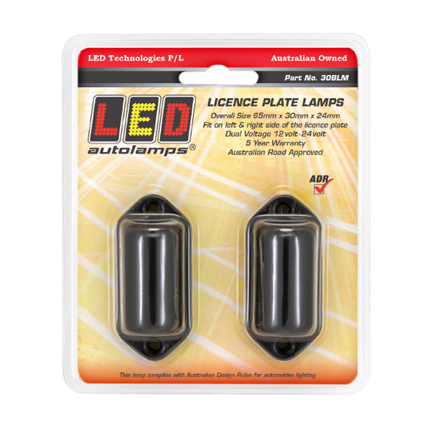 LED Autolamps Licence Plate Light - 30BLM