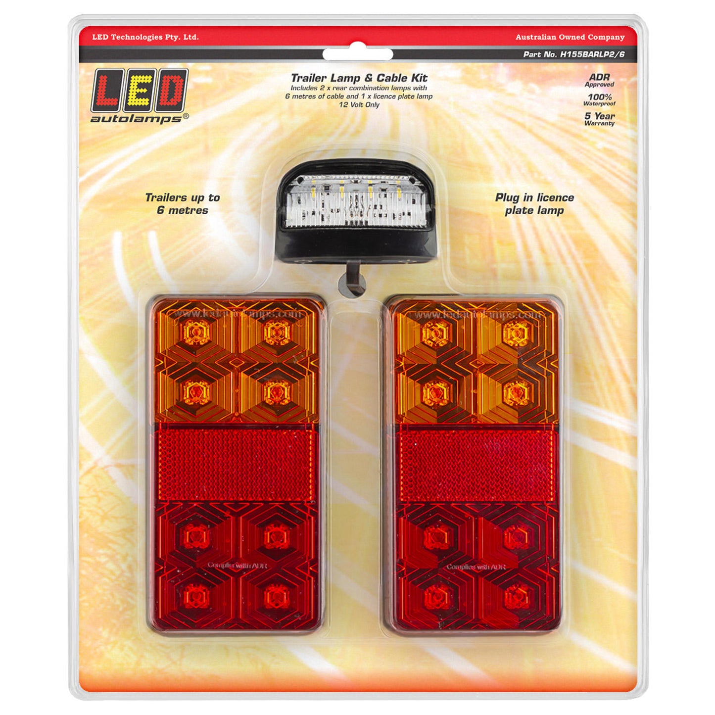 LED Autolamps Tail Light Assembly - H155BARLP2/6