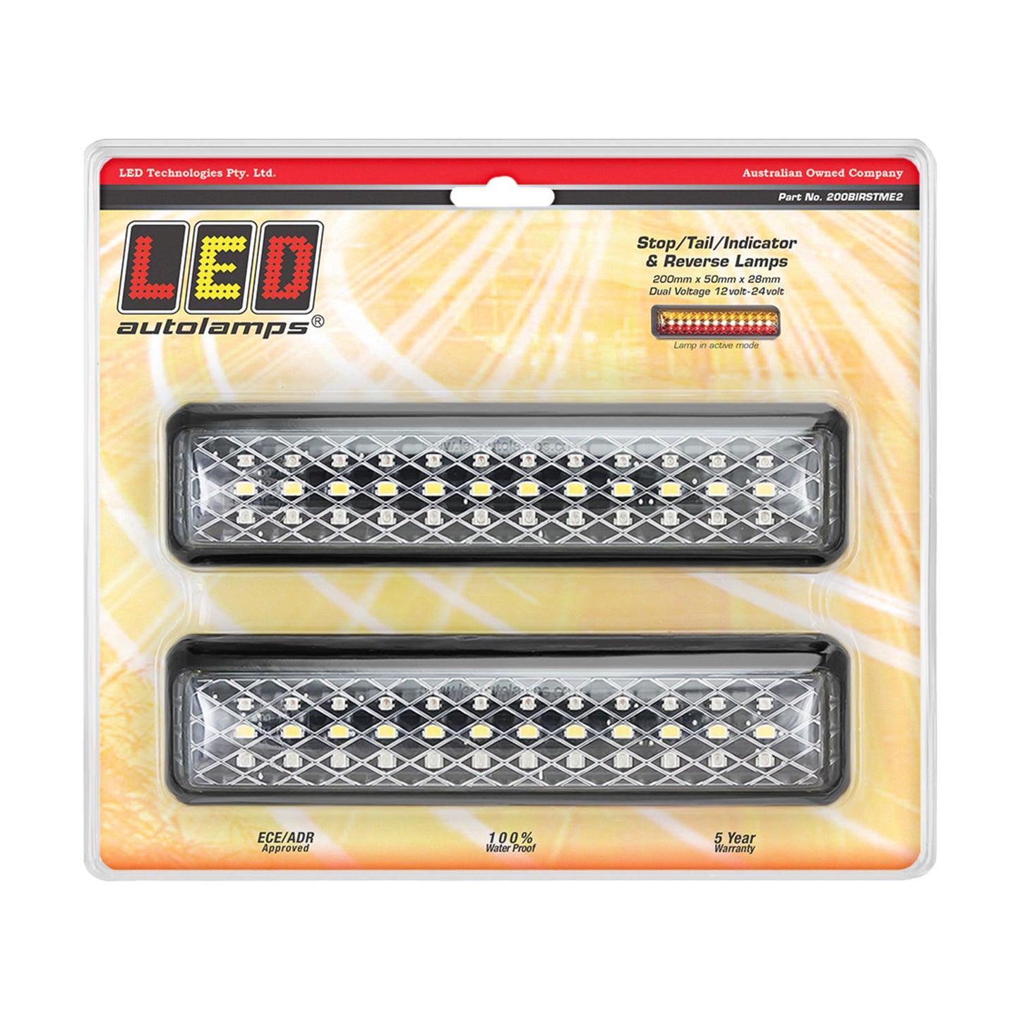 LED Autolamps Tail Light Assembly - 200BIRSTME2