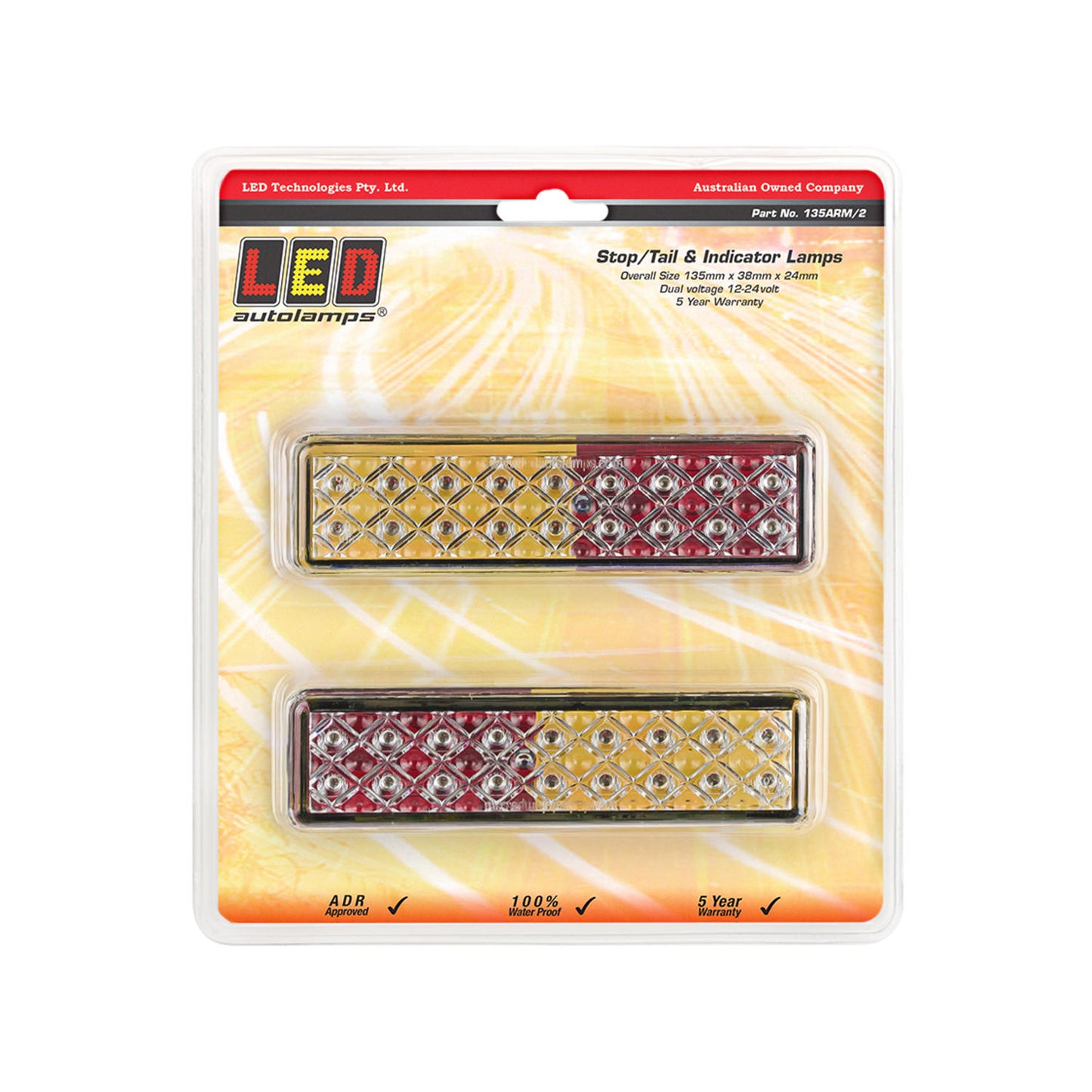 LED Autolamps Tail Light Assembly - 135ARM/2
