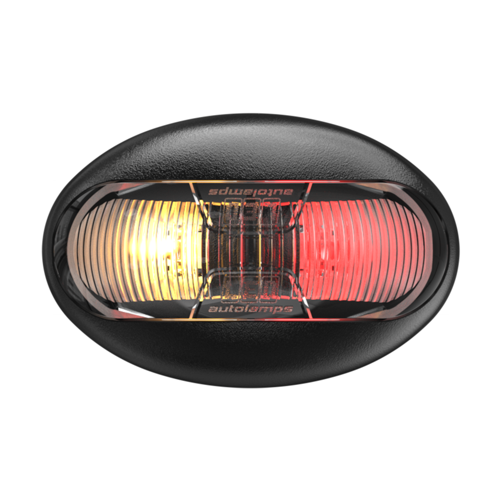 LED Autolamps LED Autolamps Budget Amber/Red Side Marker Lamp, Black Bracket, 12/24V, Single Blister - 50ARM