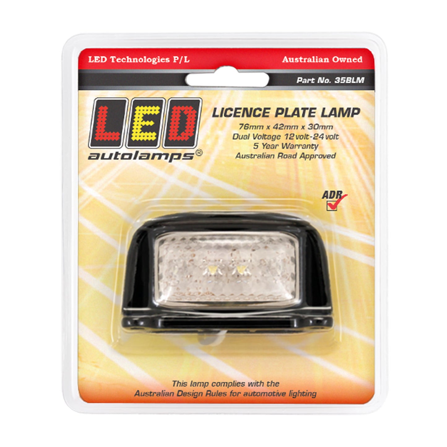 LED Autolamps Licence Plate Light - 35BLM
