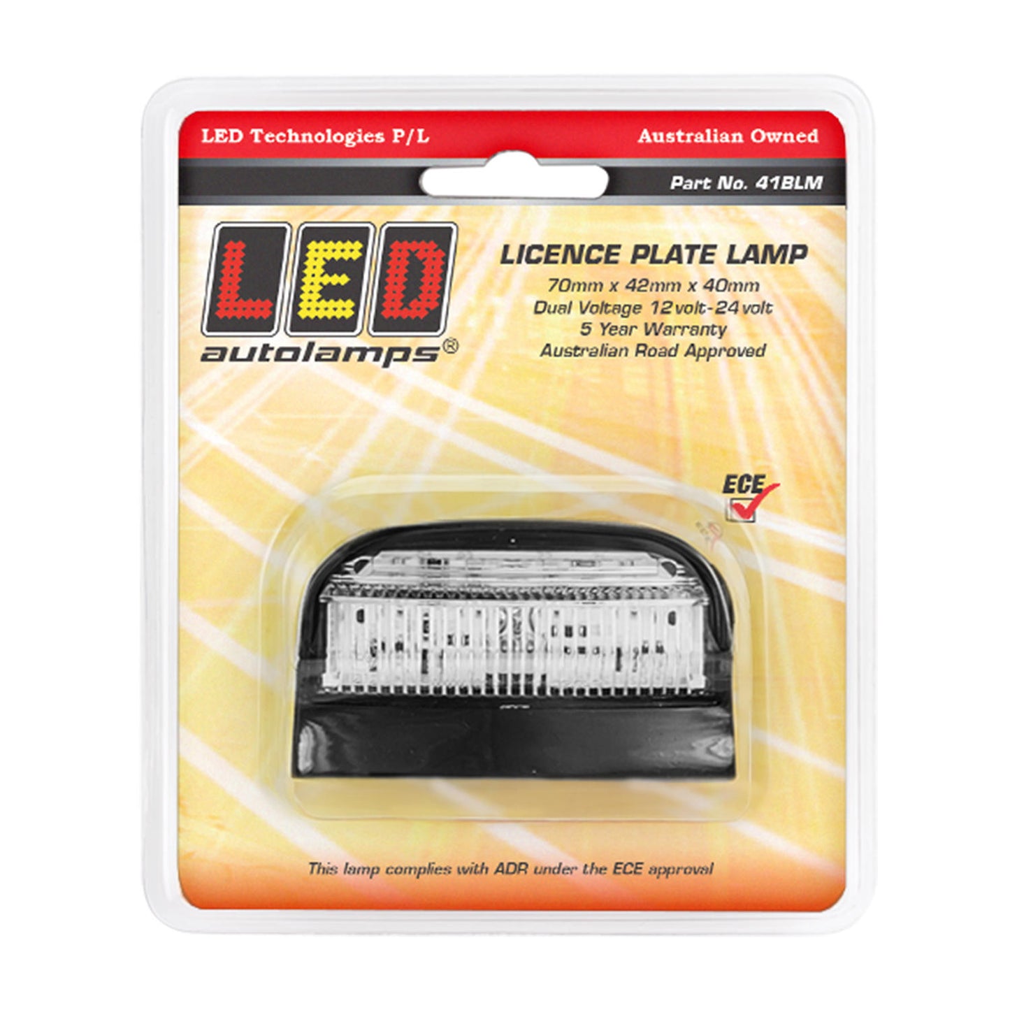 LED Autolamps Licence Plate Light - 41BLM
