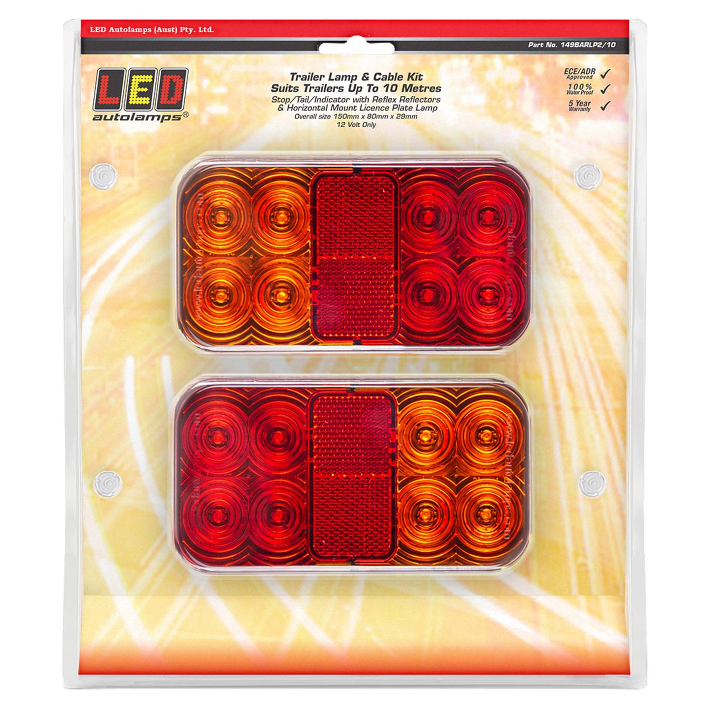 LED Autolamps Tail Light Assembly - 149BARLP2/10