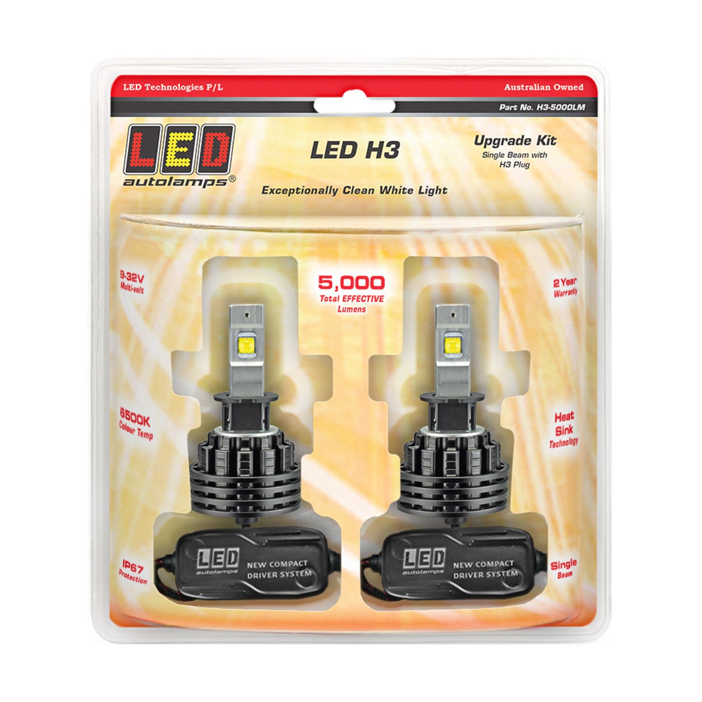LED Autolamps Conversion Kit, bulb (headlight) - H3-5000LM