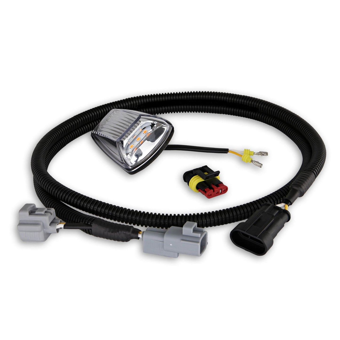 LED Autolamps LED Autolamps Cat 6 Side Direction Indicator, Suits Hiace, 300mm Cable with OE plug, Easy Fit Design with 3M Tape and Serrated Plug, Clear Lens Coloured LEDs, 12/24V, Single Bulk - 77ACMB-HIACE300