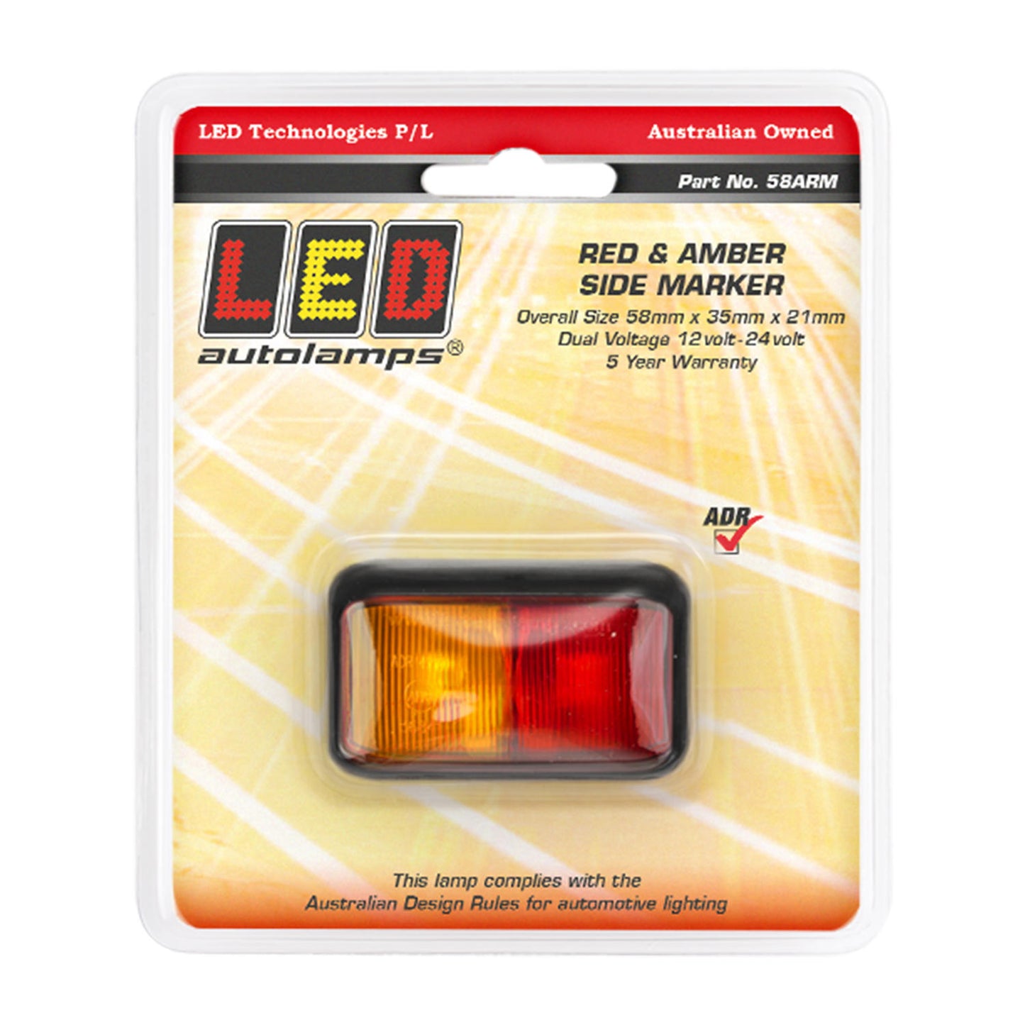LED Autolamps Side Marker Light - 58ARM