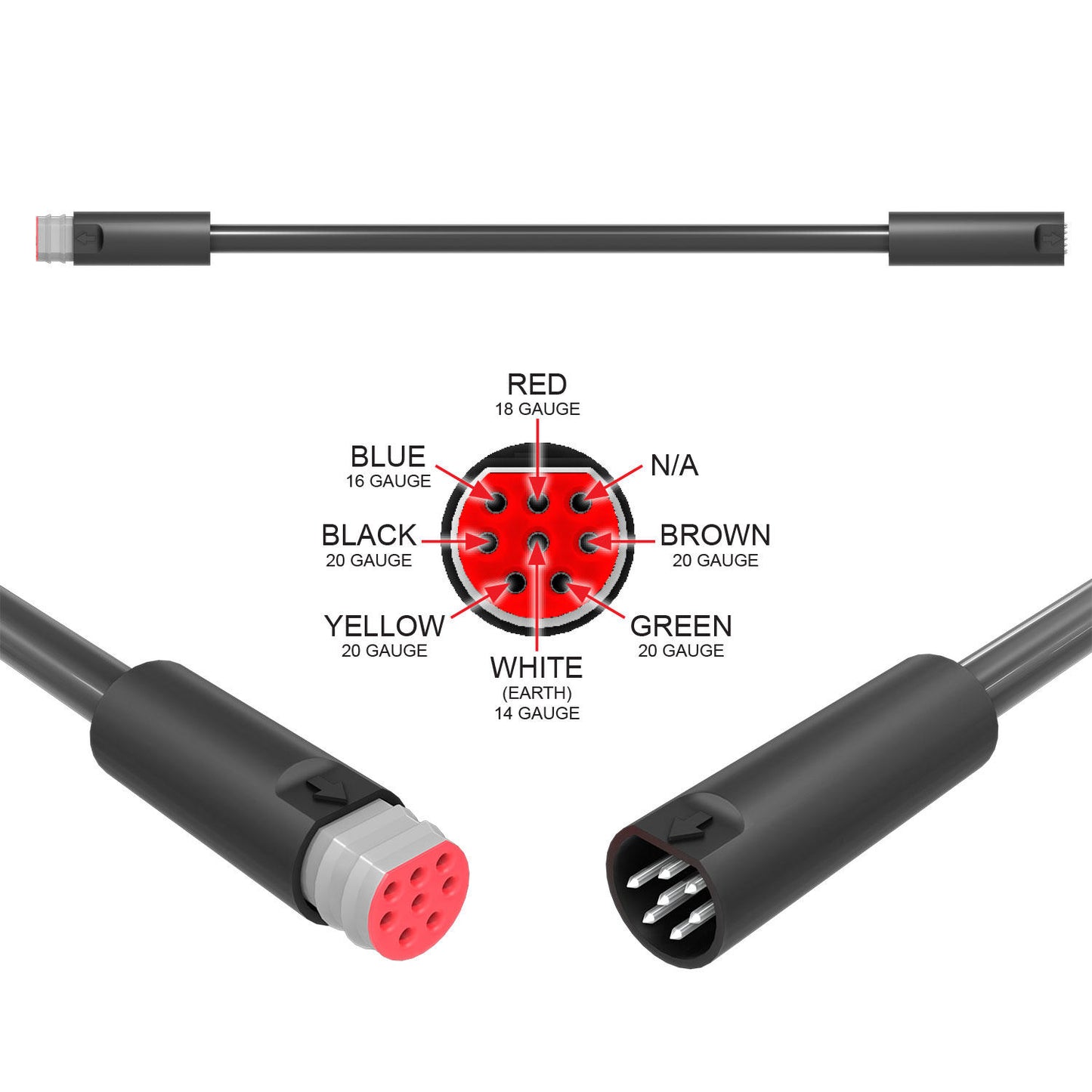 LED Autolamps Connector Cable, trailer - 7CMF2B