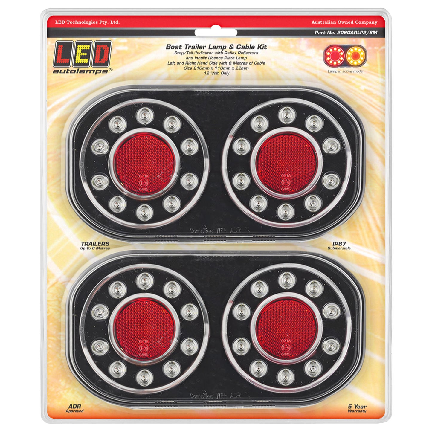 LED Autolamps Tail Light Assembly - 209GARLP2/8M