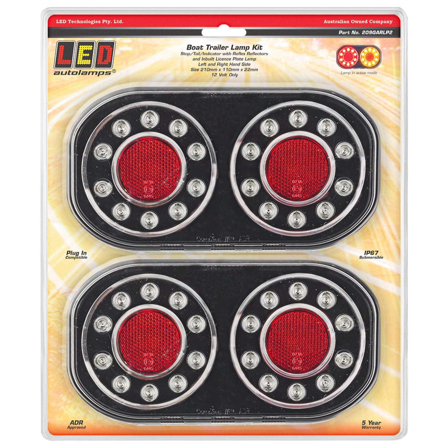 LED Autolamps Tail Light Assembly - 209GARLP2