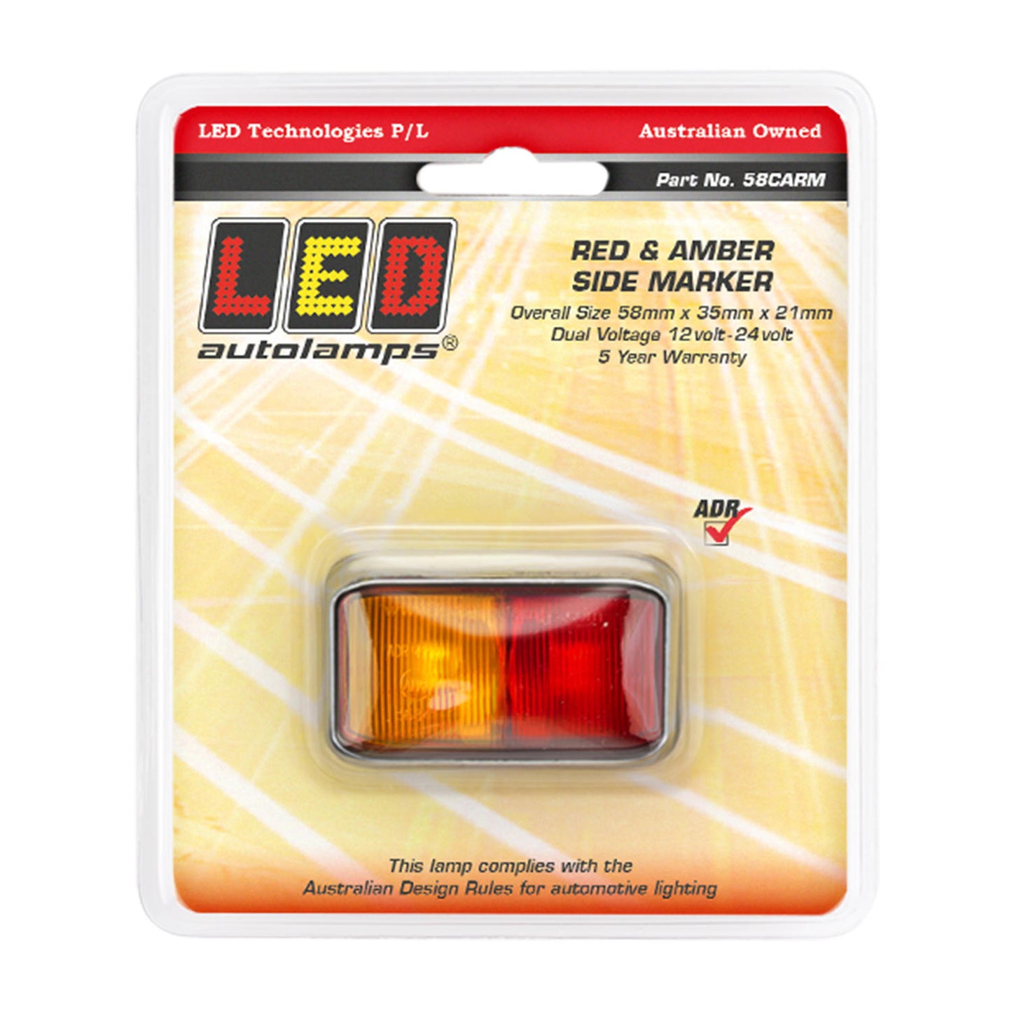 LED Autolamps Side Marker Light - 58CARM