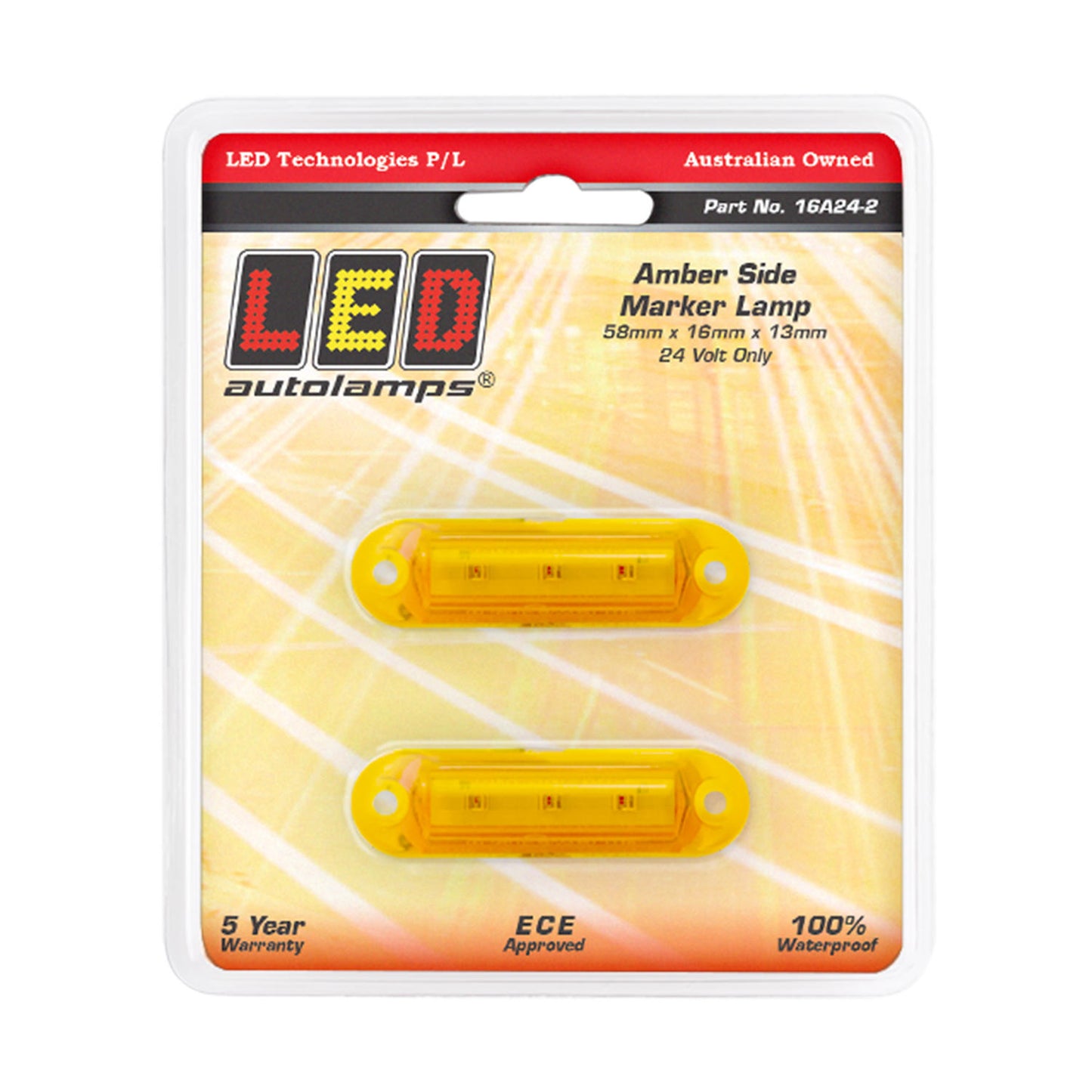 LED Autolamps Side Marker Light - 16A12-2