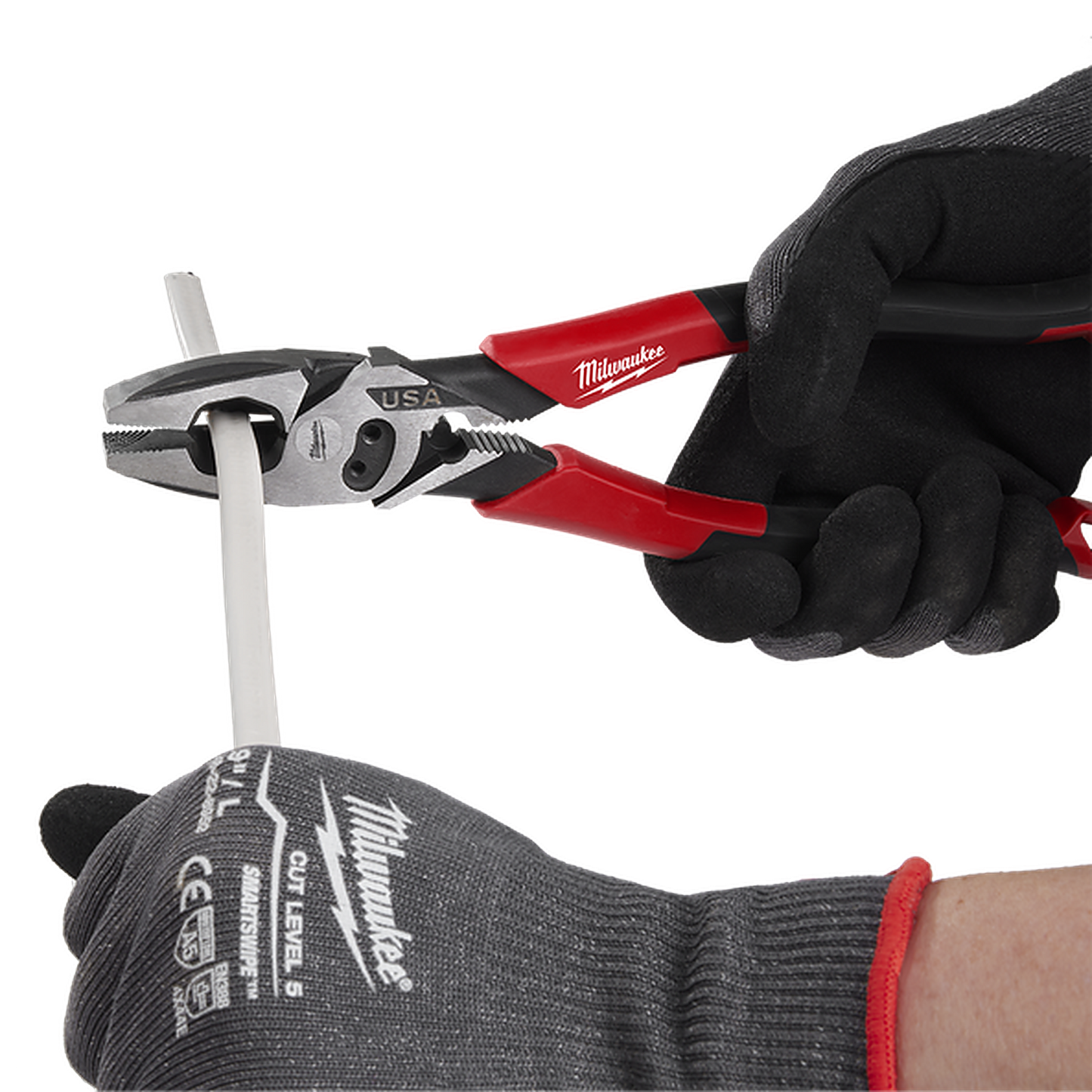 Milwaukee USA Made Comfort Grip 228mm (9in) Lineman Pliers with Crimper