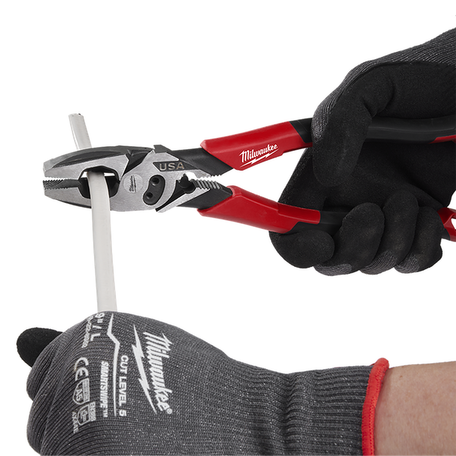Milwaukee USA Made Comfort Grip 228mm (9in) Lineman Pliers with Crimper