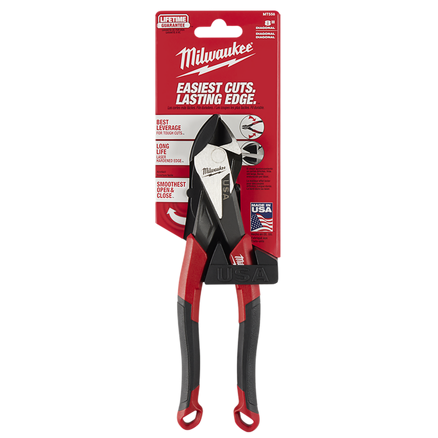 Milwaukee USA Made Comfort Grip 203mm (8in) Diagonal Pliers