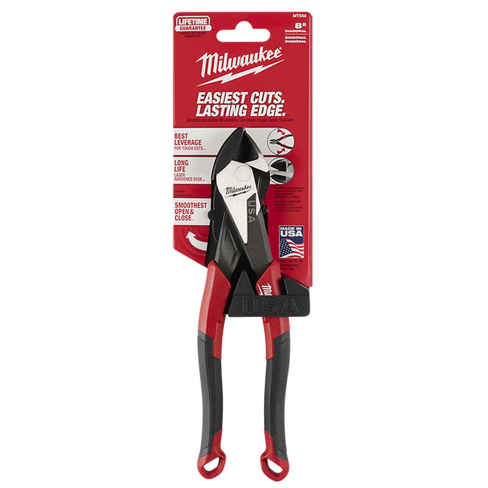 Milwaukee USA Made Comfort Grip 203mm (8in) Diagonal Pliers