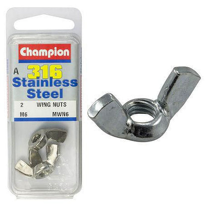Champion Wing Nut Stainless Steel M6x1.00 316/A4 MWN6