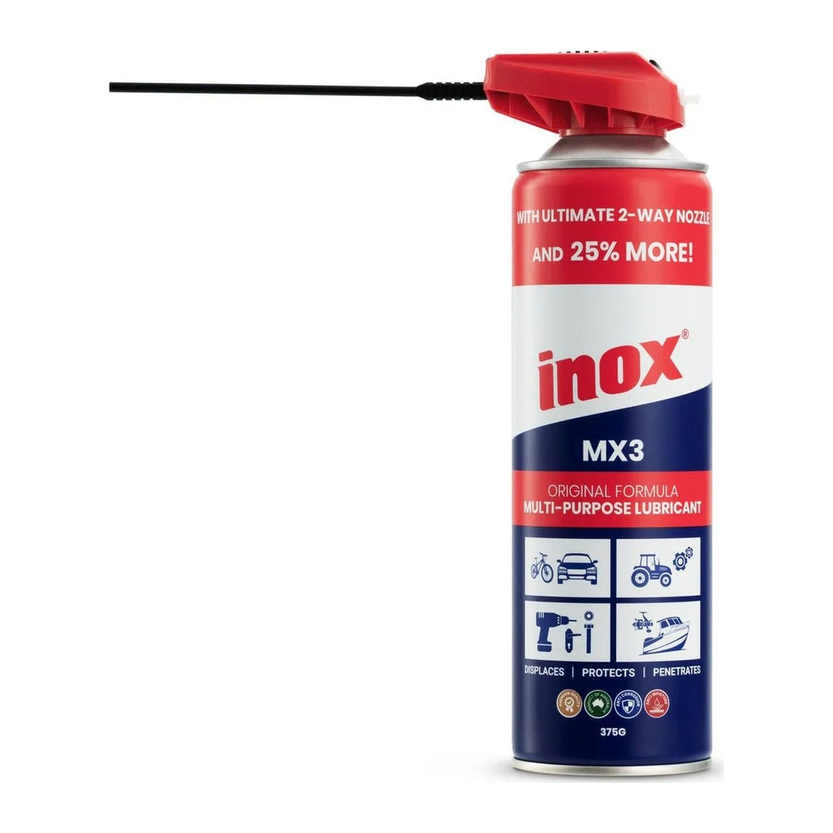 Inox MX3 Multi-Purpose Lubricant 375g Aerosol with 2-Way Straw MX3-TW375